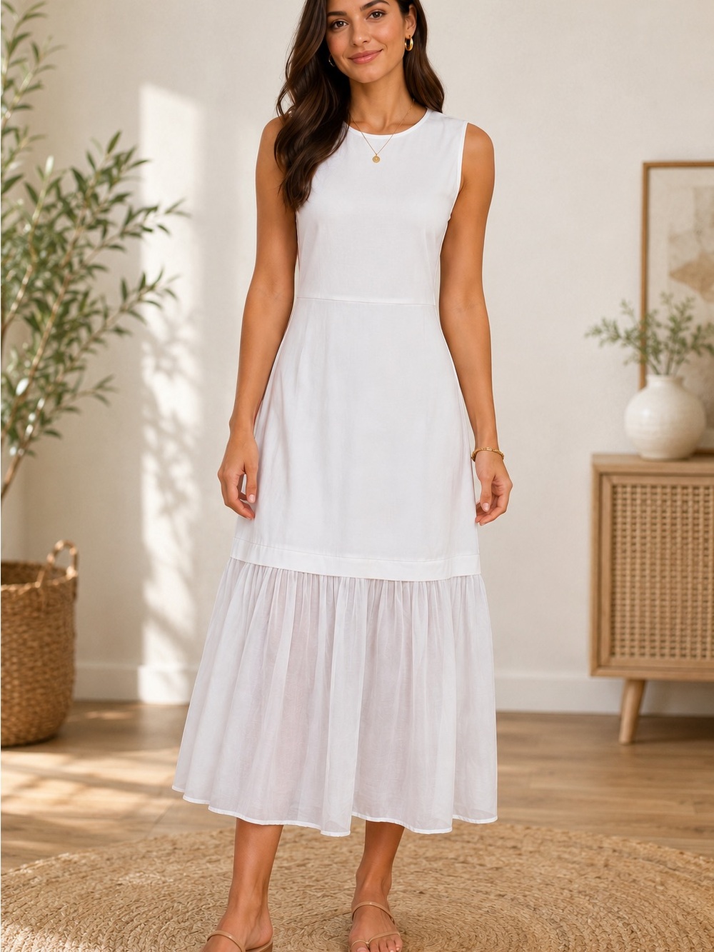 Vanessa Made in Italy White Maxi Dress Size M – NWT